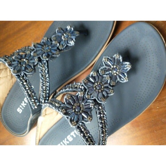 Siketu Womens Sandals Navy Blue 38 US 7.5 - Picture 3 of 6